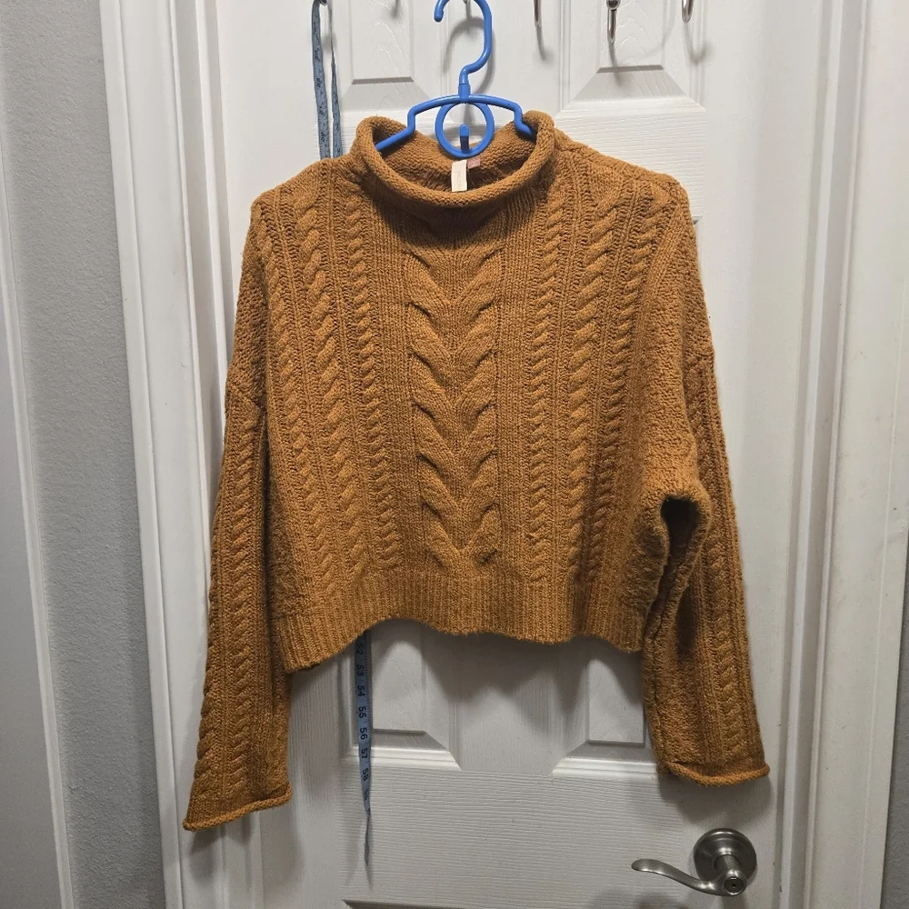 Anthropologie Pilcro Mock-Neck Cable-Knit Sweater Size S